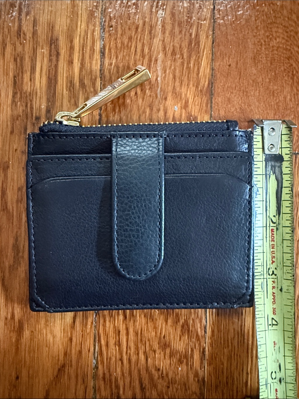 Margot New York black leather and gold, mini wallet card case NWOT - Picture 8 of 8